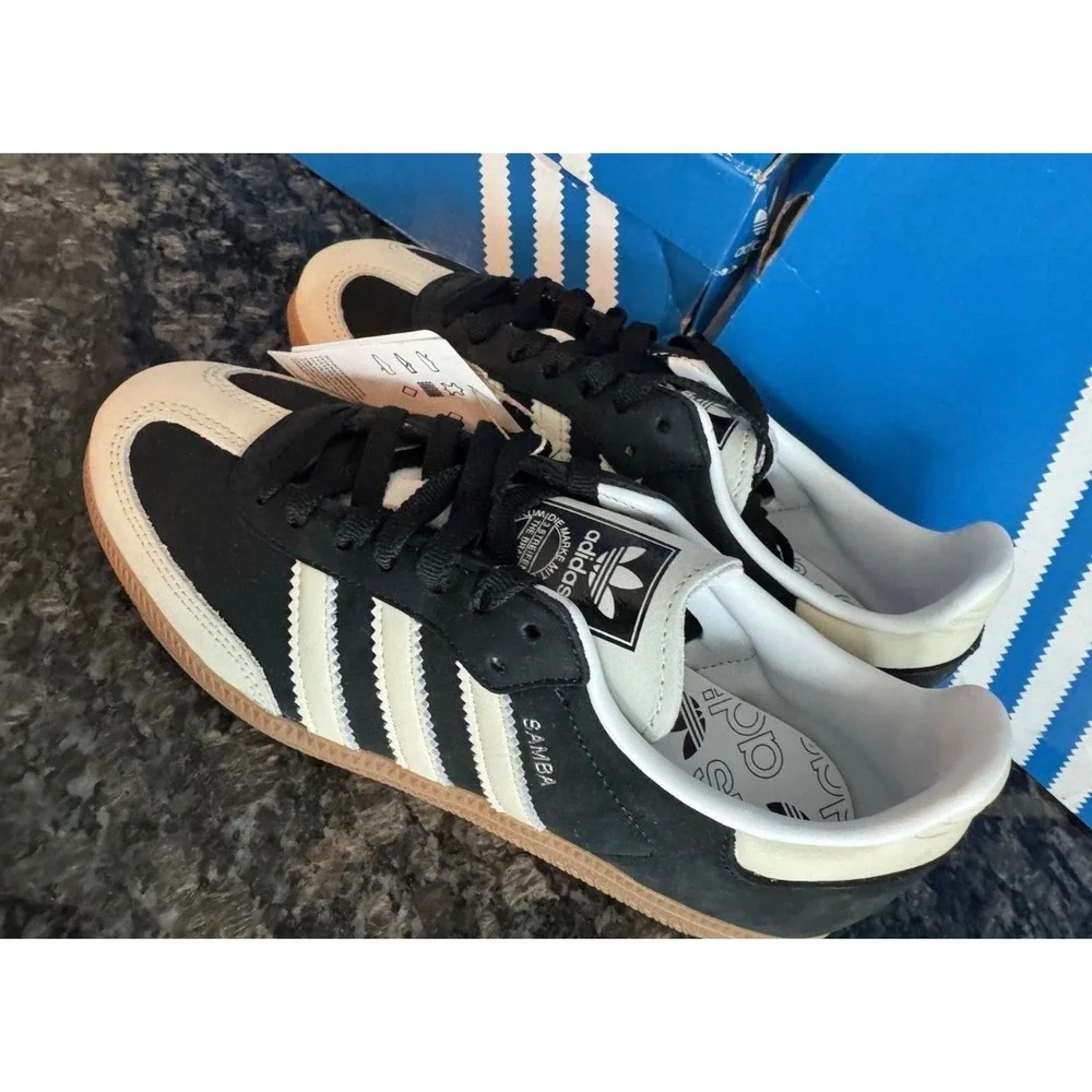 Adidas Samba OG Core Black Wonder White Gum Suede Leather Sneakers IE5386 - Picture 3 of 7